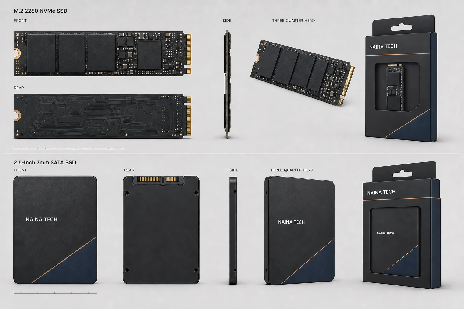 Naina Tech NVMe and SATA storage product family